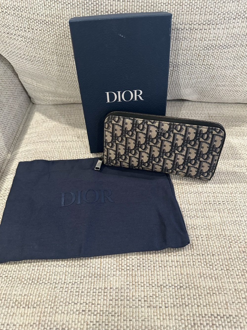 Dior Oblique Jacquard Long Zipped Wallet